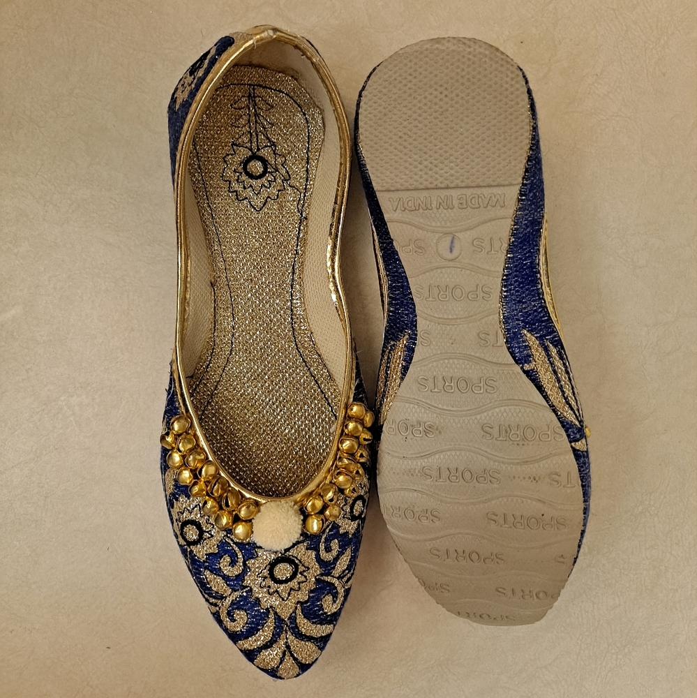 Slip On ethnic wedding soled shoes